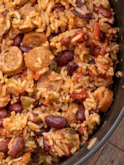 How much fat is in red beans rice with andouille sausage - calories, carbs, nutrition