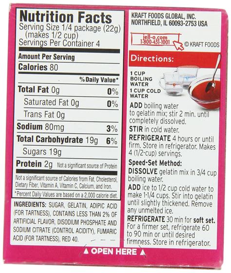 How much fat is in red diet gelatin - calories, carbs, nutrition