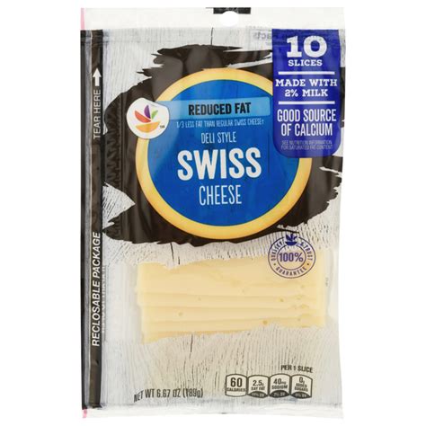 How much fat is in reduced fat swiss cheese - calories, carbs, nutrition