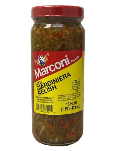 How much fat is in relish giardiniera conv drained 1 oz - calories, carbs, nutrition