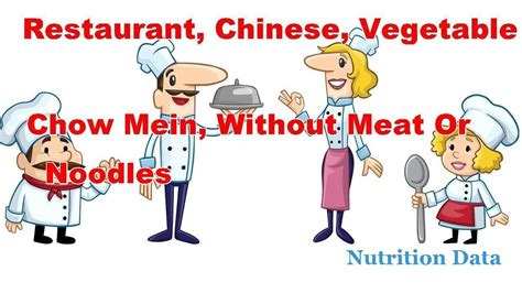 How much fat is in restaurant, chinese, vegetable chow mein, without meat or noodles - calories, carbs, nutrition