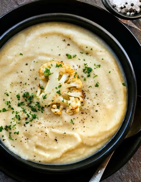 How much fat is in roasted cauliflower soup - calories, carbs, nutrition