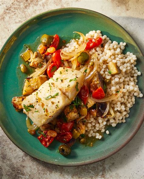 How much fat is in roasted cod caponata, fillet - calories, carbs, nutrition
