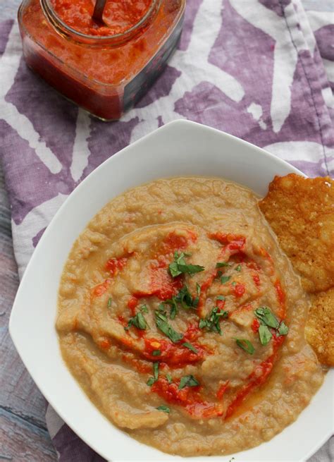 How much fat is in roasted eggplant bisque - calories, carbs, nutrition