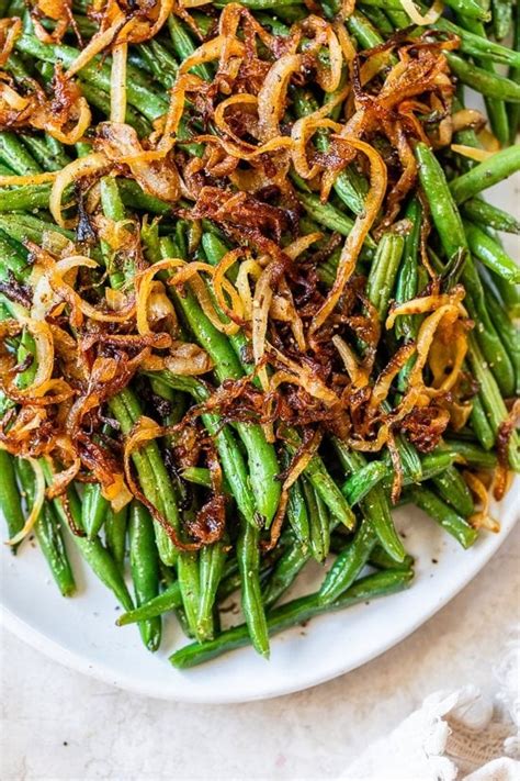 How much fat is in roasted green beans with onions - calories, carbs, nutrition