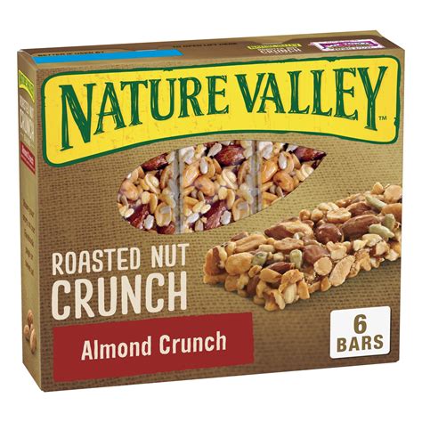 How much fat is in roasted nut crunch bar - calories, carbs, nutrition