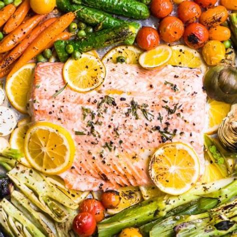 How much fat is in salmon primavera with spring vegetables - calories, carbs, nutrition