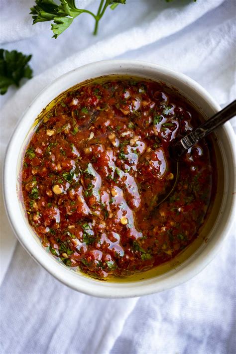 How much fat is in sauce chimichurri red pepper 2 oz ladle - calories, carbs, nutrition