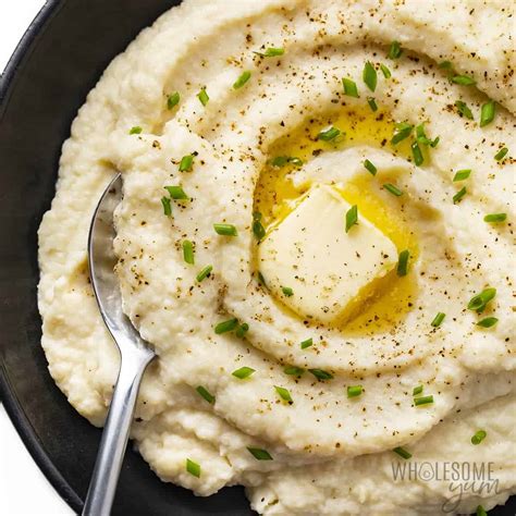 How much fat is in seasoned mashed cauliflower - calories, carbs, nutrition