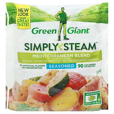 How much fat is in seasoned steamers mediterranean blend - calories, carbs, nutrition