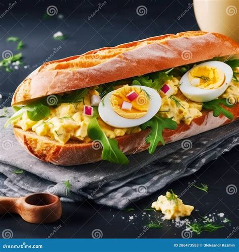 How much fat is in service special egg salad white baguette - calories, carbs, nutrition