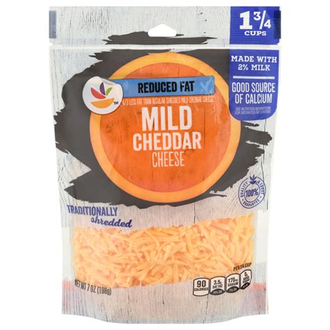 How much fat is in shredded mild cheddar cheese - calories, carbs, nutrition