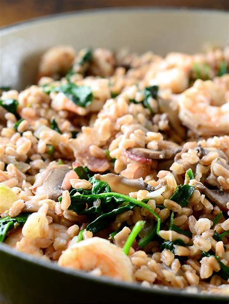 How much fat is in shrimp spiedini, mushroom farro & squash - calories, carbs, nutrition