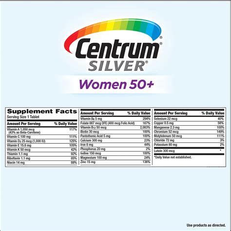 How much fat is in silver women 50+ - calories, carbs, nutrition