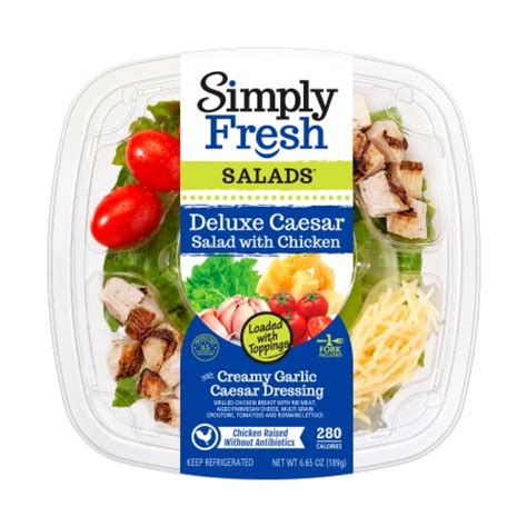 How much fat is in simply fresh caesar chicken salad - calories, carbs, nutrition