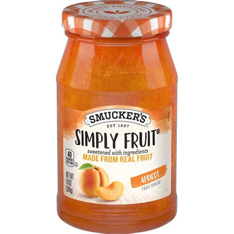 How much fat is in simply fruit apricot jam - calories, carbs, nutrition