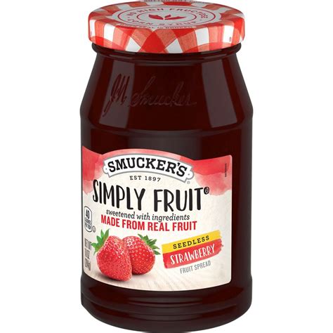 How much fat is in simply fruit strawberry jam - calories, carbs, nutrition
