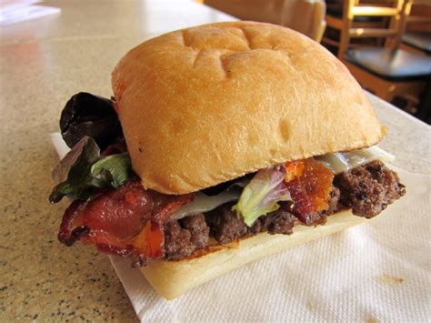 How much fat is in single bacon n' cheese ciabatta burger - calories, carbs, nutrition