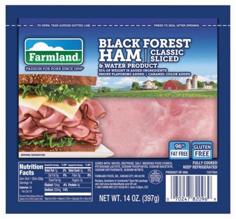 How much fat is in sliced black forest ham (48144.30) - calories, carbs, nutrition