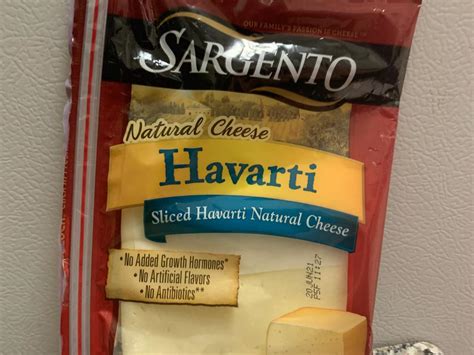 How much fat is in sliced havarti - calories, carbs, nutrition
