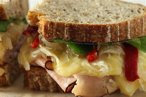 How much fat is in smoked turkey, havarti, rye - calories, carbs, nutrition