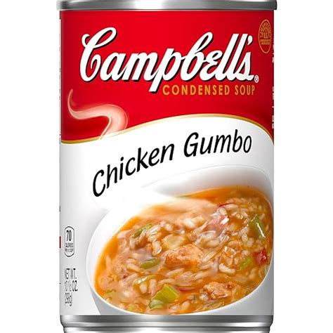 How much fat is in soup, chicken gumbo, canned, condensed - calories, carbs, nutrition