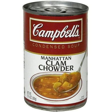 How much fat is in soup chowder manhattan clam 12 oz - calories, carbs, nutrition