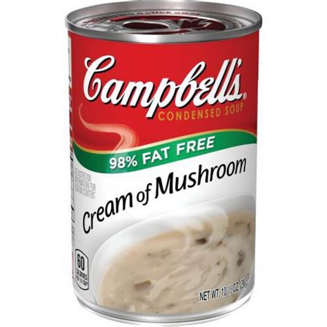 How much fat is in soup cream of mushroom 6 oz - calories, carbs, nutrition