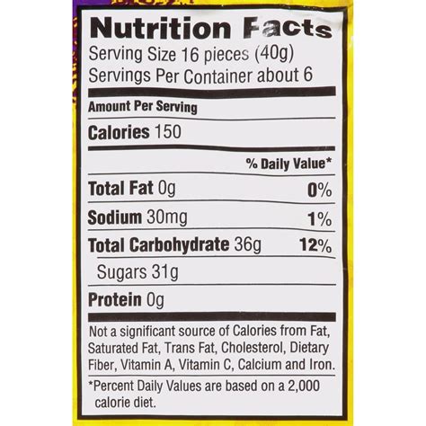 How much fat is in sours - calories, carbs, nutrition