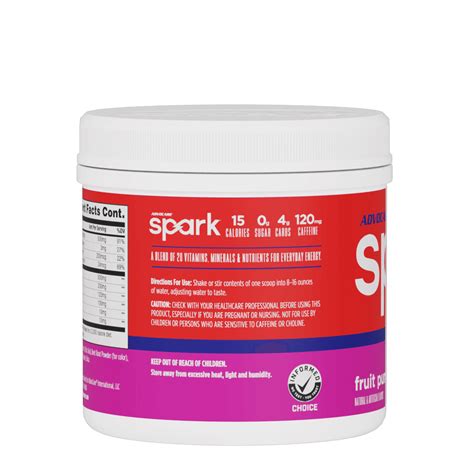 How much fat is in spark - fruit punch - calories, carbs, nutrition