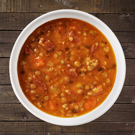 How much fat is in spiced lentils with bacon and tomatoes - calories, carbs, nutrition