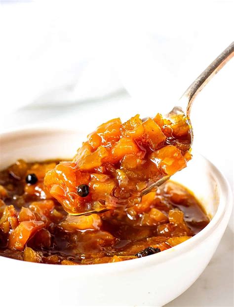 How much fat is in spiced peach chutney - calories, carbs, nutrition