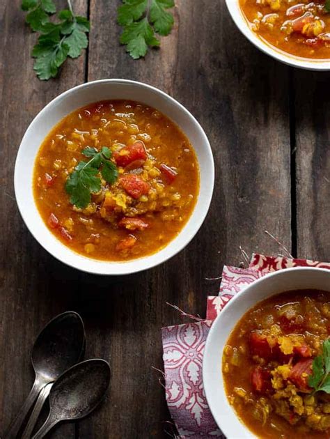 How much fat is in spiced red lentil soup - calories, carbs, nutrition