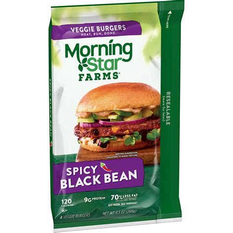 How much fat is in spicy black bean patty - calories, carbs, nutrition