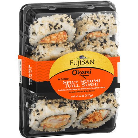 How much fat is in spicy surimi sushi roll - calories, carbs, nutrition