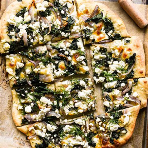 How much fat is in spinach and feta pizza - calories, carbs, nutrition