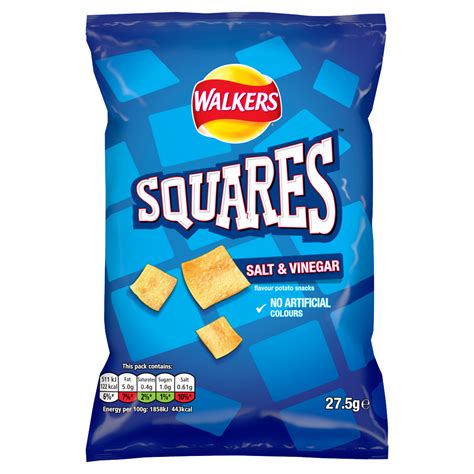 How much fat is in squares crisps - calories, carbs, nutrition