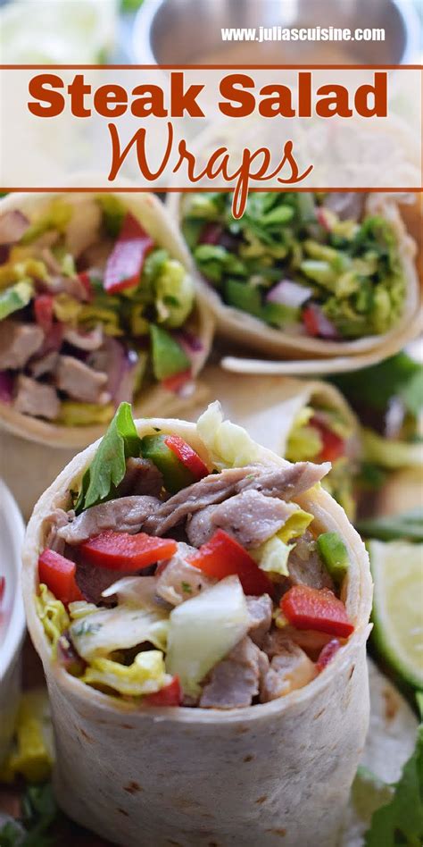 How much fat is in steak salad wrap - calories, carbs, nutrition