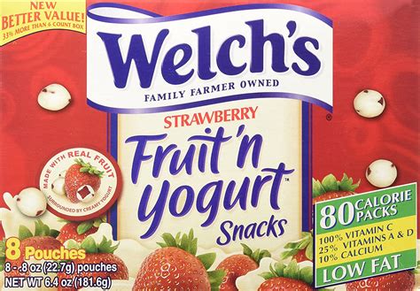 How much fat is in strawberry fruit 'n yogurt snacks - calories, carbs, nutrition