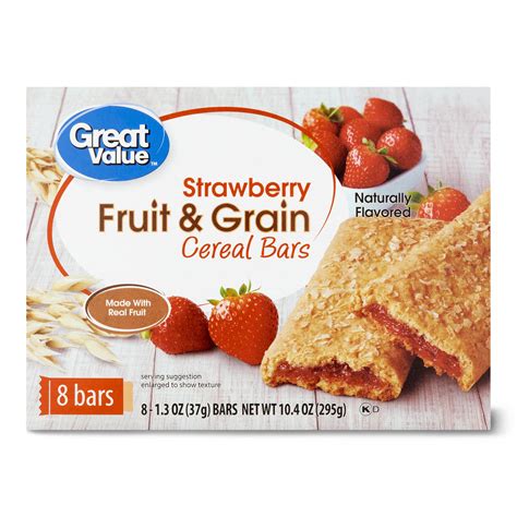 How much fat is in strawberry fruit and grain cereal bar - calories, carbs, nutrition