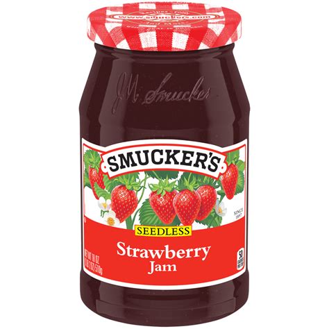 How much fat is in strawberry jam, smuckers, 1/2 oz - calories, carbs, nutrition