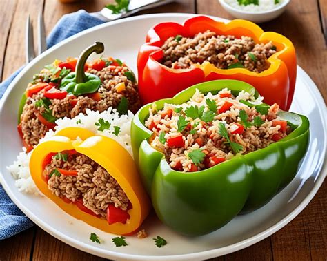 How much fat is in stuffed peppers with seasoned turkey and rice - calories, carbs, nutrition