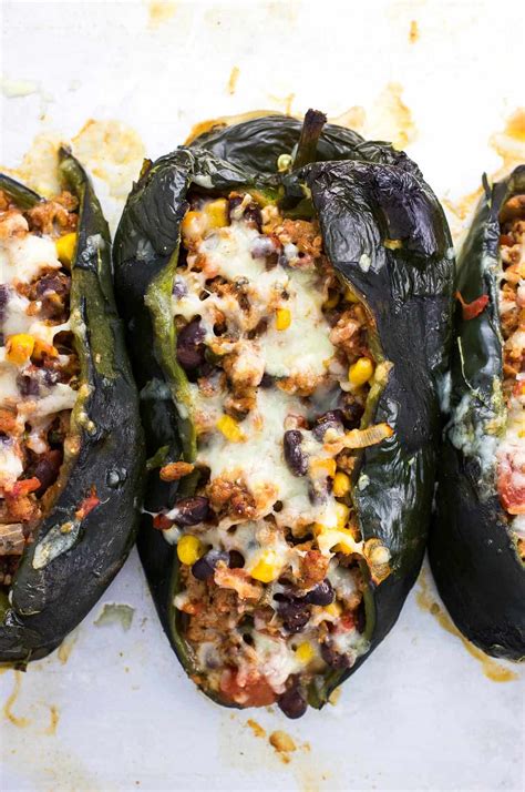 How much fat is in stuffed poblano pepper - calories, carbs, nutrition