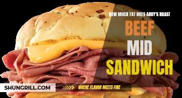 How much fat is in sub roast beef & cheddar 6