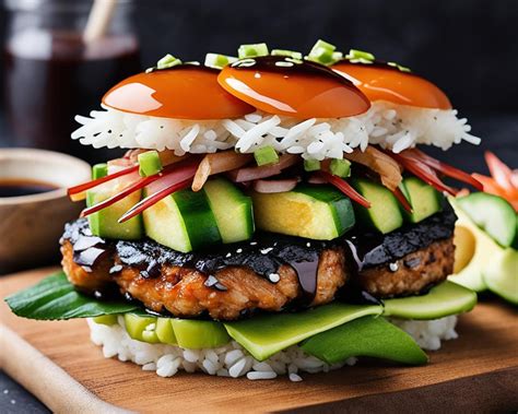 How much fat is in sushi burger - calories, carbs, nutrition