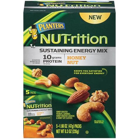 How much fat is in sustaining energy mix - honey nut - calories, carbs, nutrition