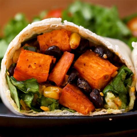 How much fat is in sweet potato and bean burrito - calories, carbs, nutrition