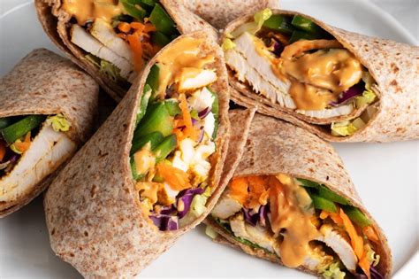 How much fat is in thai chicken wrap df - calories, carbs, nutrition