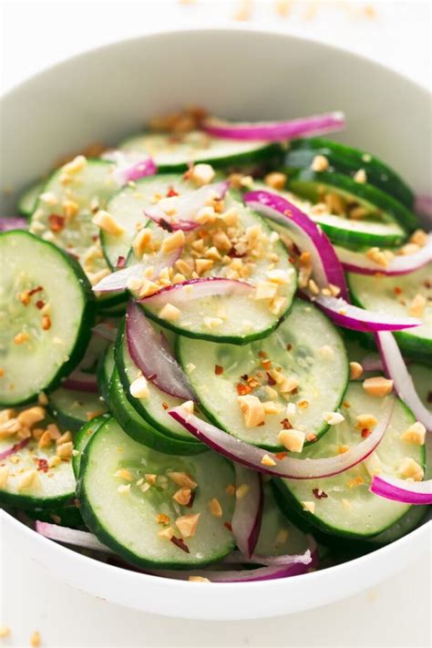 How much fat is in thai cucumber salad, vegan - calories, carbs, nutrition