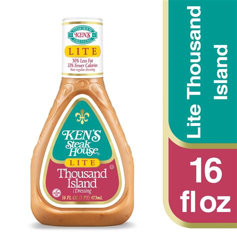How much fat is in thousand island lite - calories, carbs, nutrition